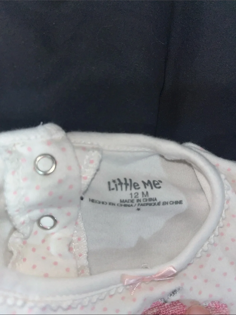 Little Me White and Pink Floral Long-Sleeve Dress